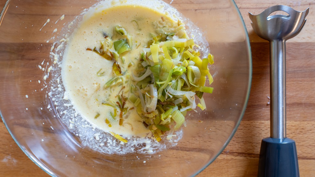 Flan de poireaux à la fondue de parmesan - étape 4