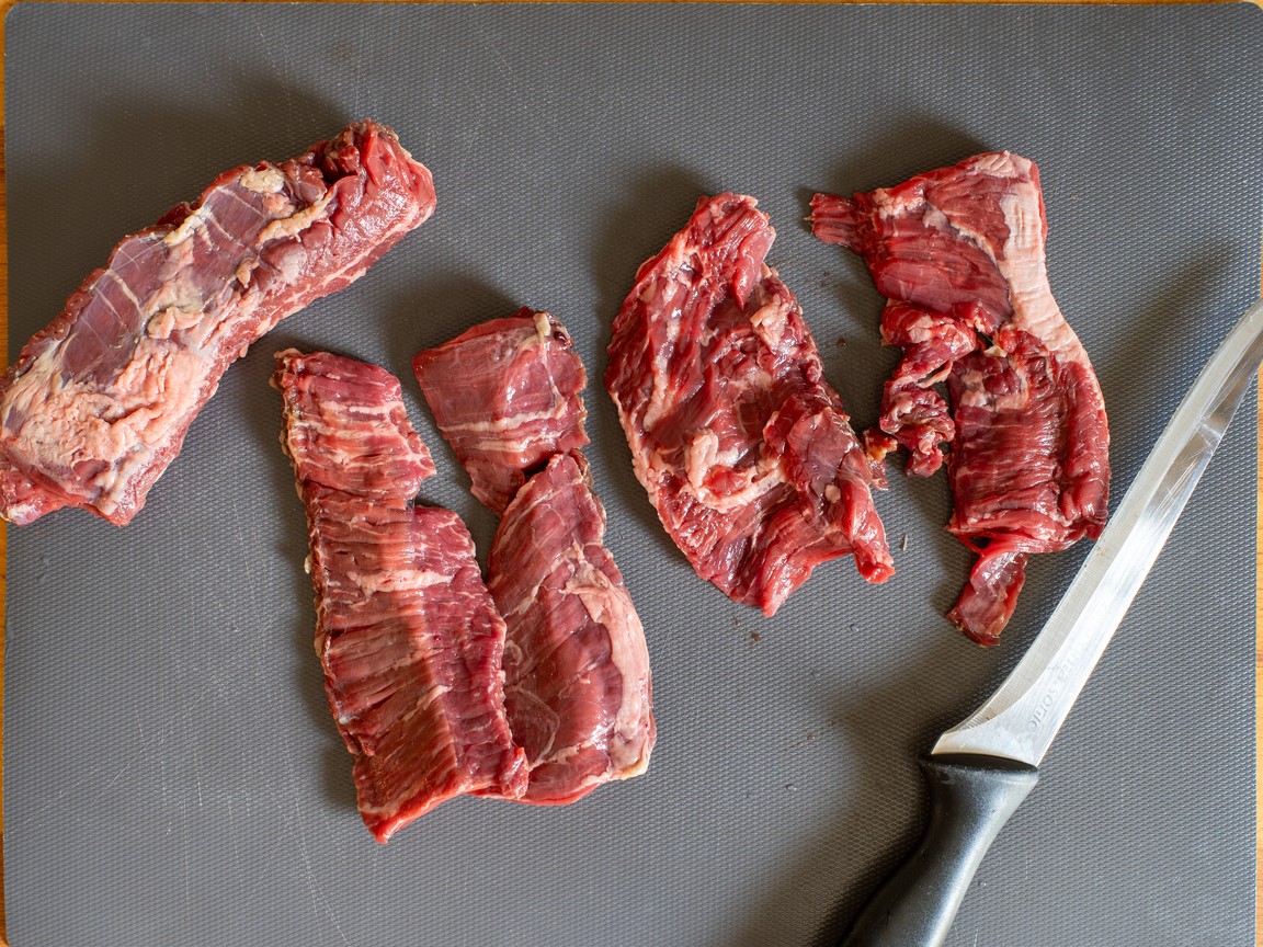 Onglet de bœuf mariné grillé - étape 1