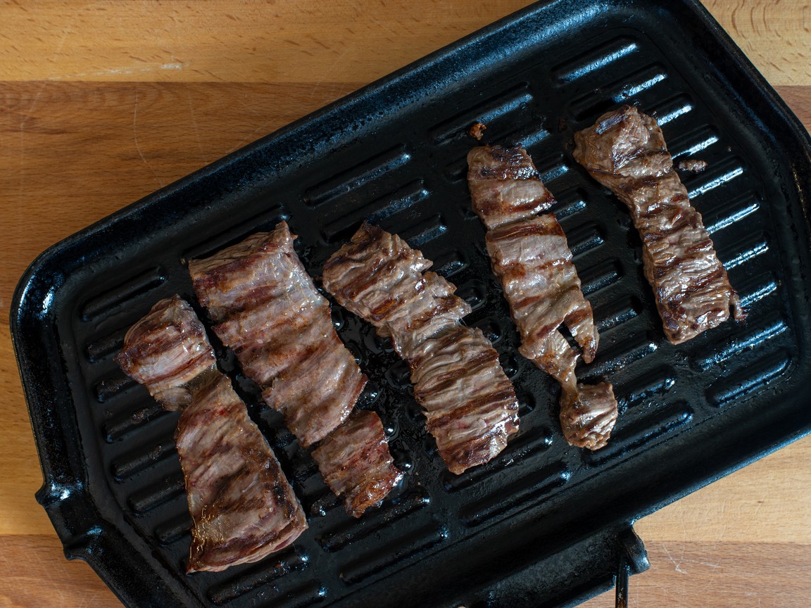 Onglet de bœuf mariné grillé - étape 4