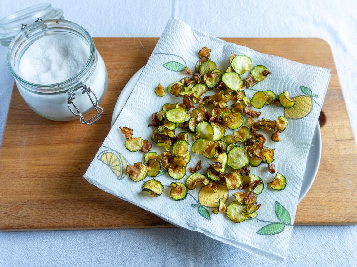 Pâtes à la crème et chips de courgettes - étape 2