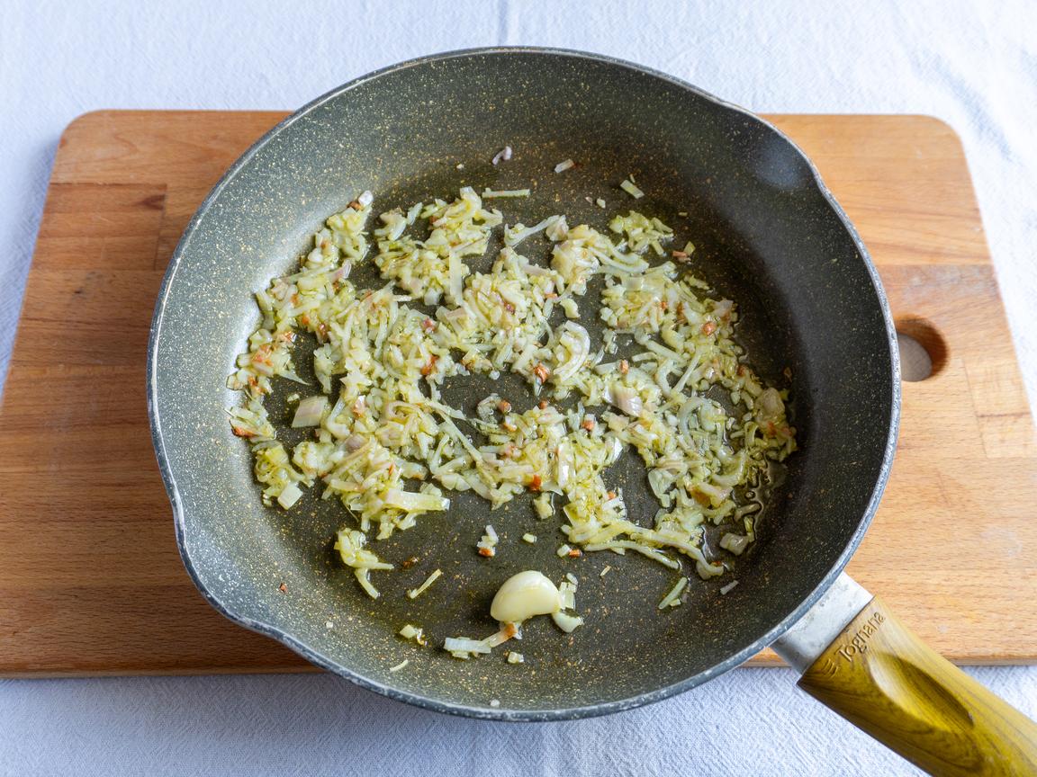 Pâtes à la crème et chips de courgettes - étape 3