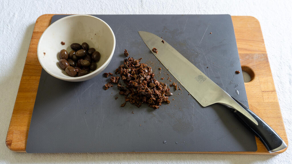 Pâtes au gorgonzola et aux olives noires - étape 2