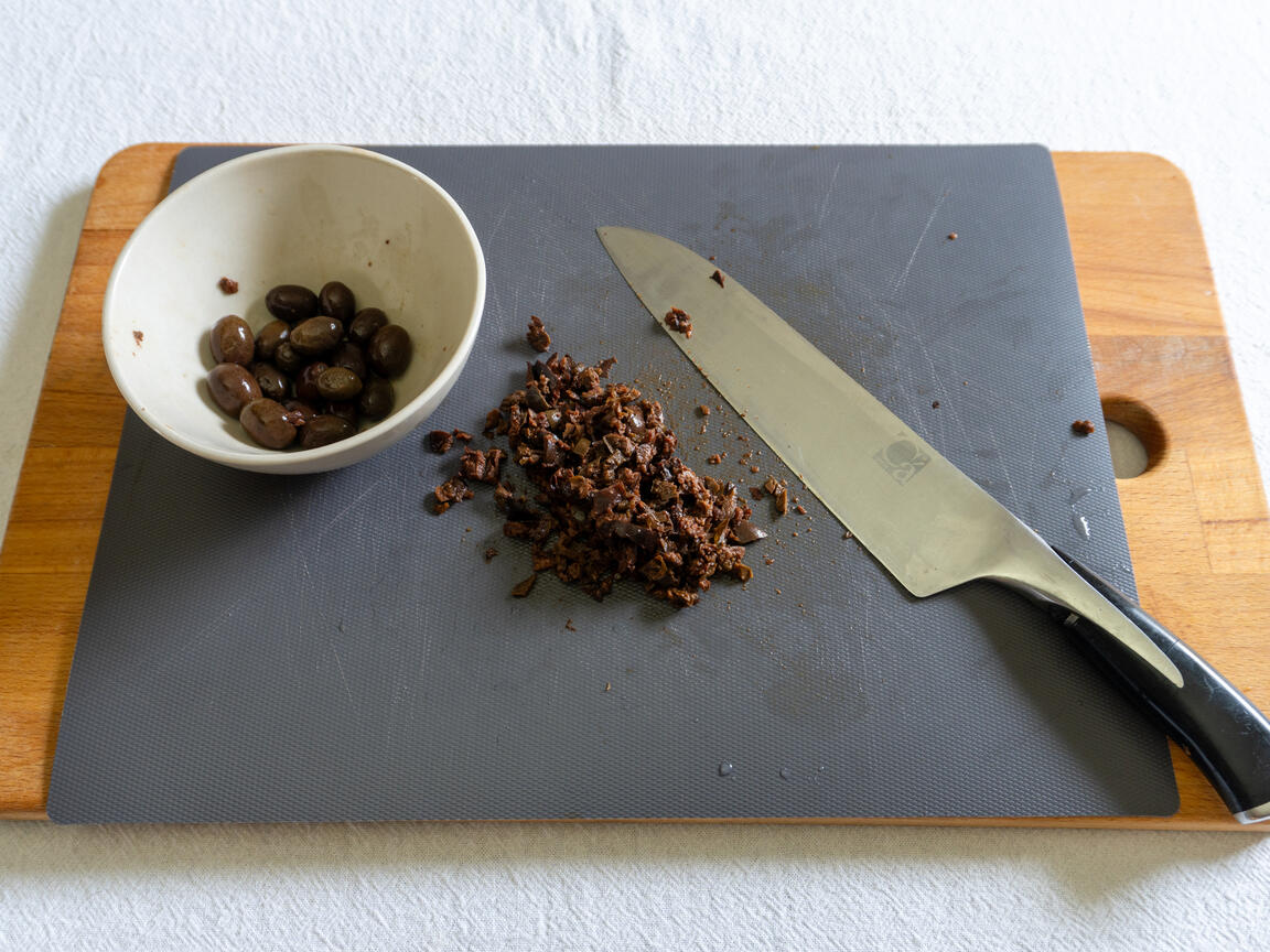 Pâtes au gorgonzola et aux olives noires - étape 2