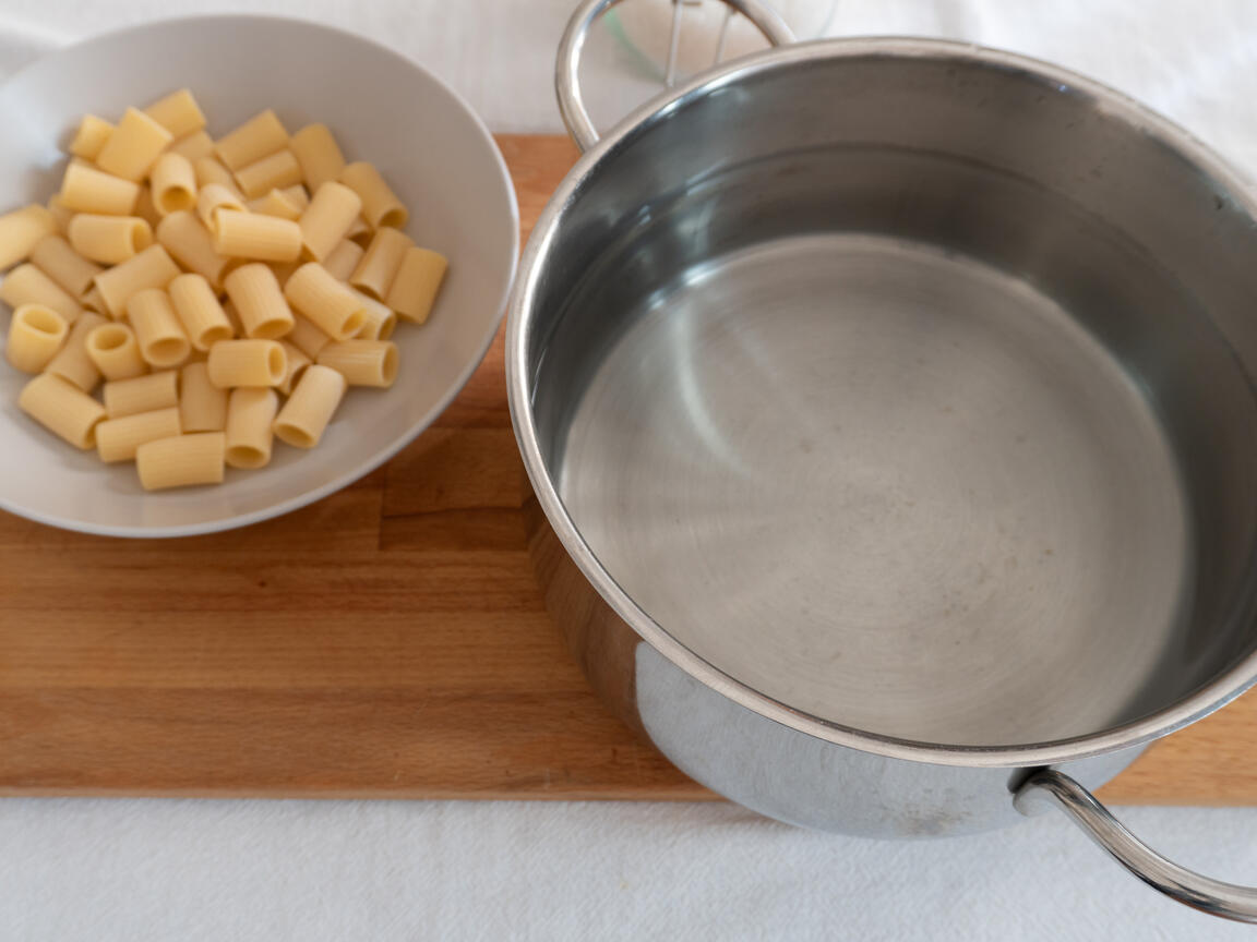 Pâtes au pesto de tomates séchées - étape 1