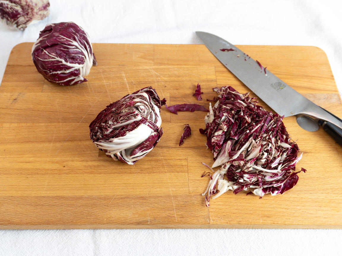 Risotto au radicchio et speck - étape 1