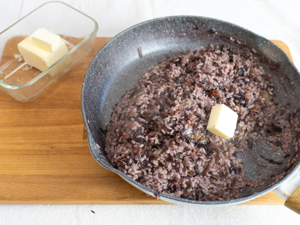 Risotto au radicchio et speck - étape 7