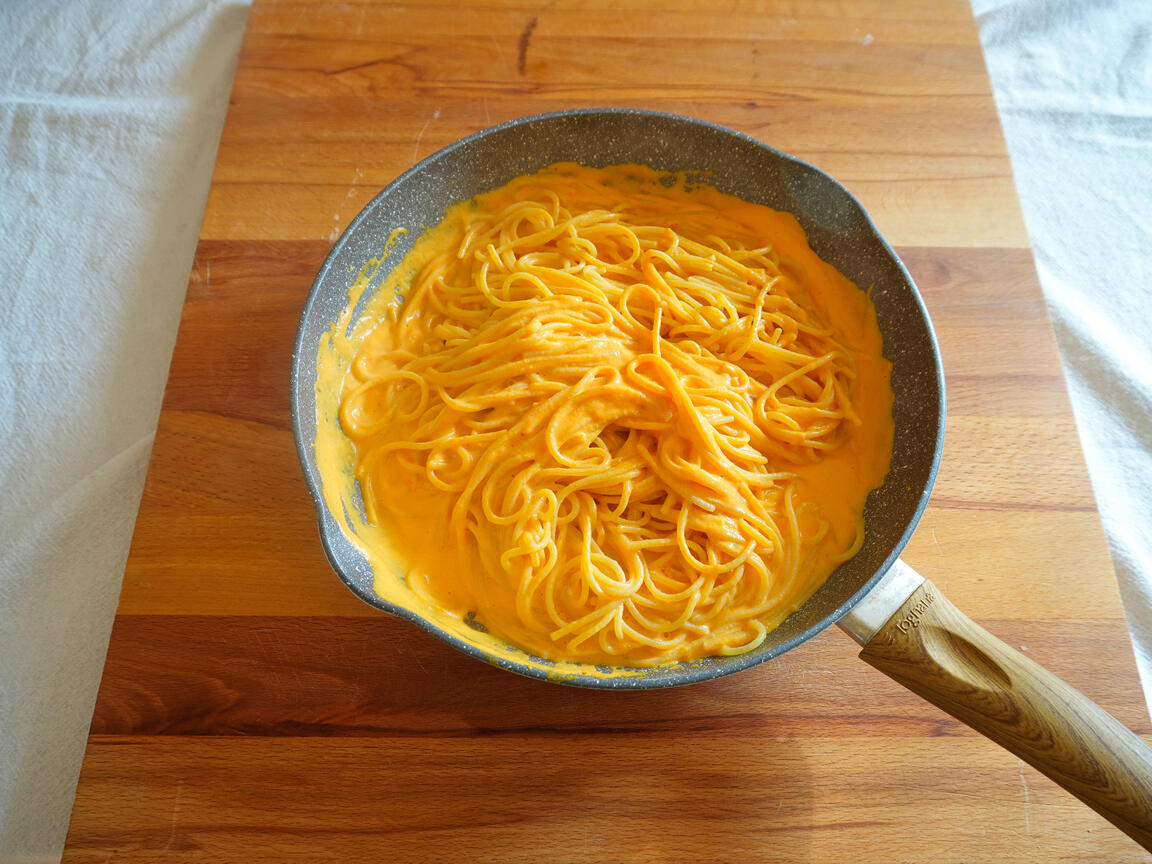 Spaghetti à la crème de poivrons - étape 5