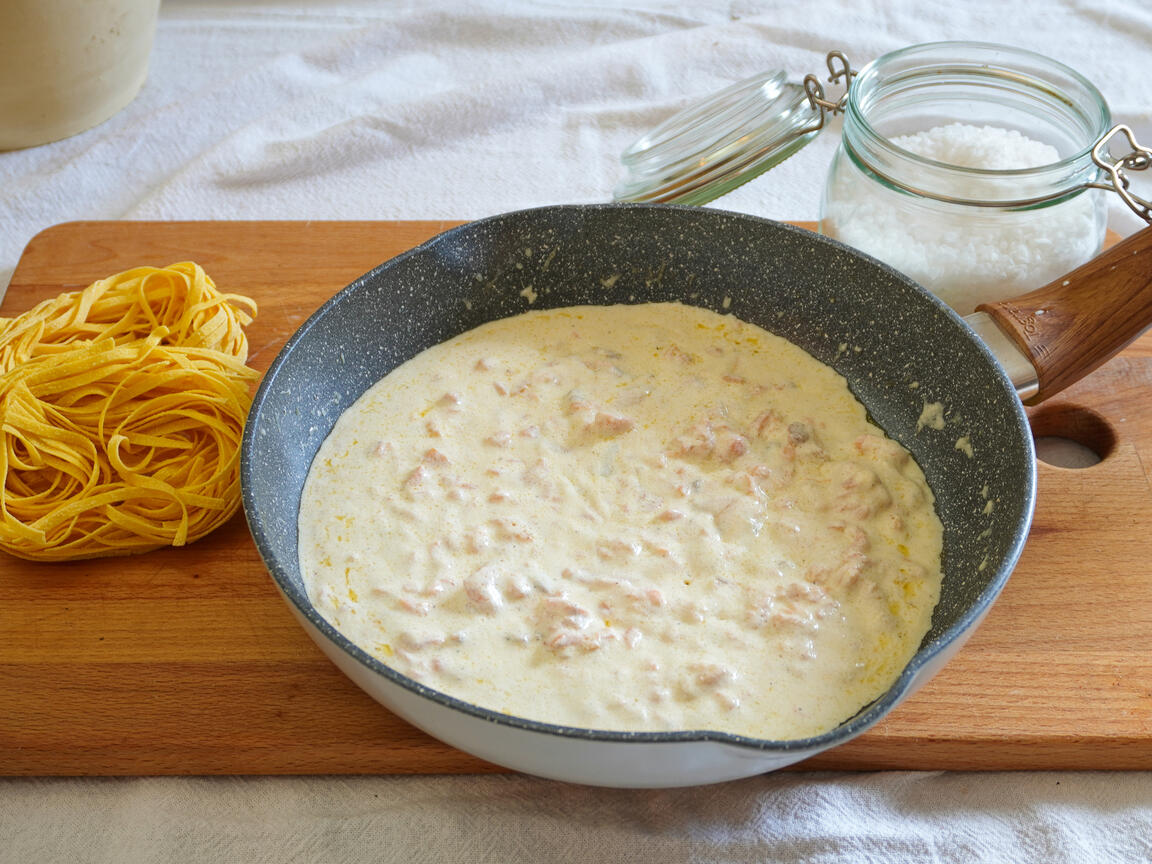 Tagliolini au saumon fumé - étape 3