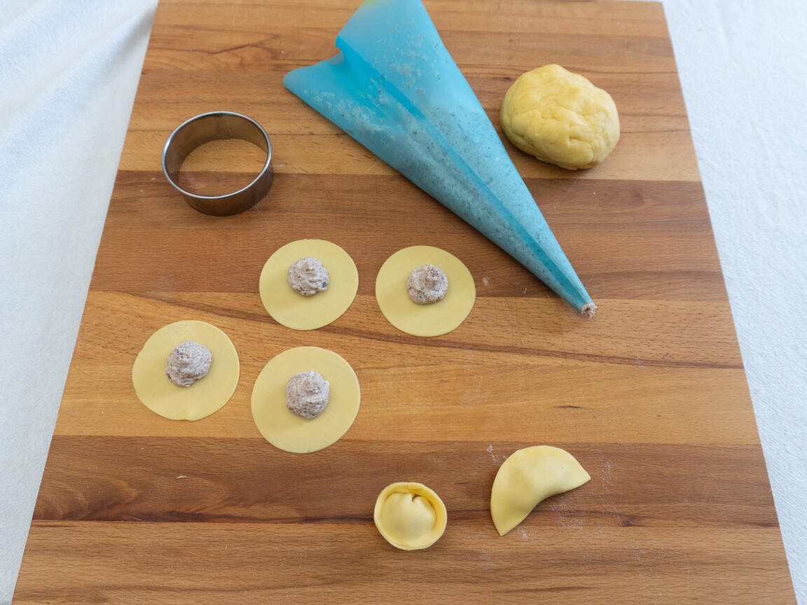 Tortelli de poisson au pesto de roquette - étape 5