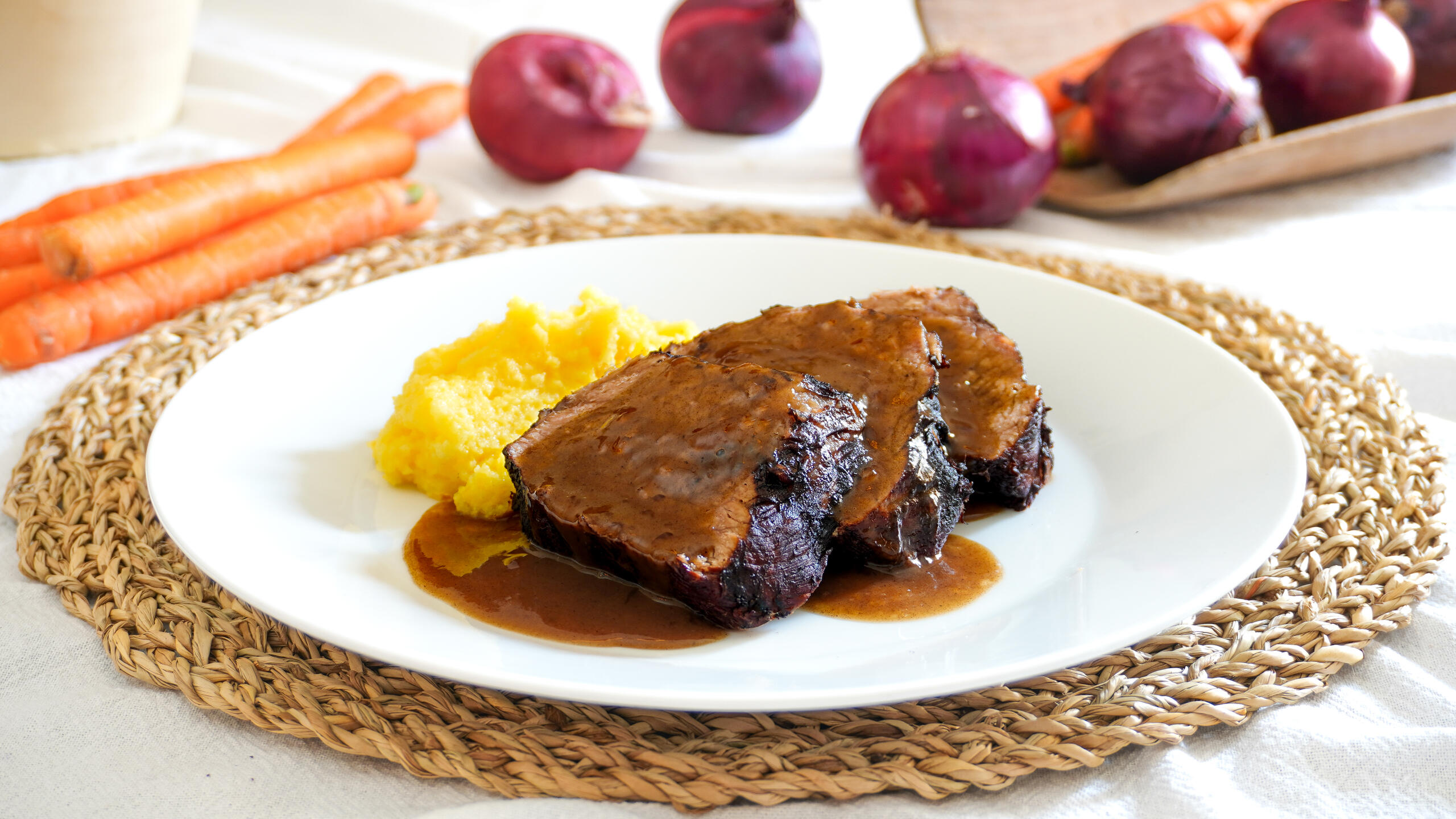 Bœuf braisé au vin rouge