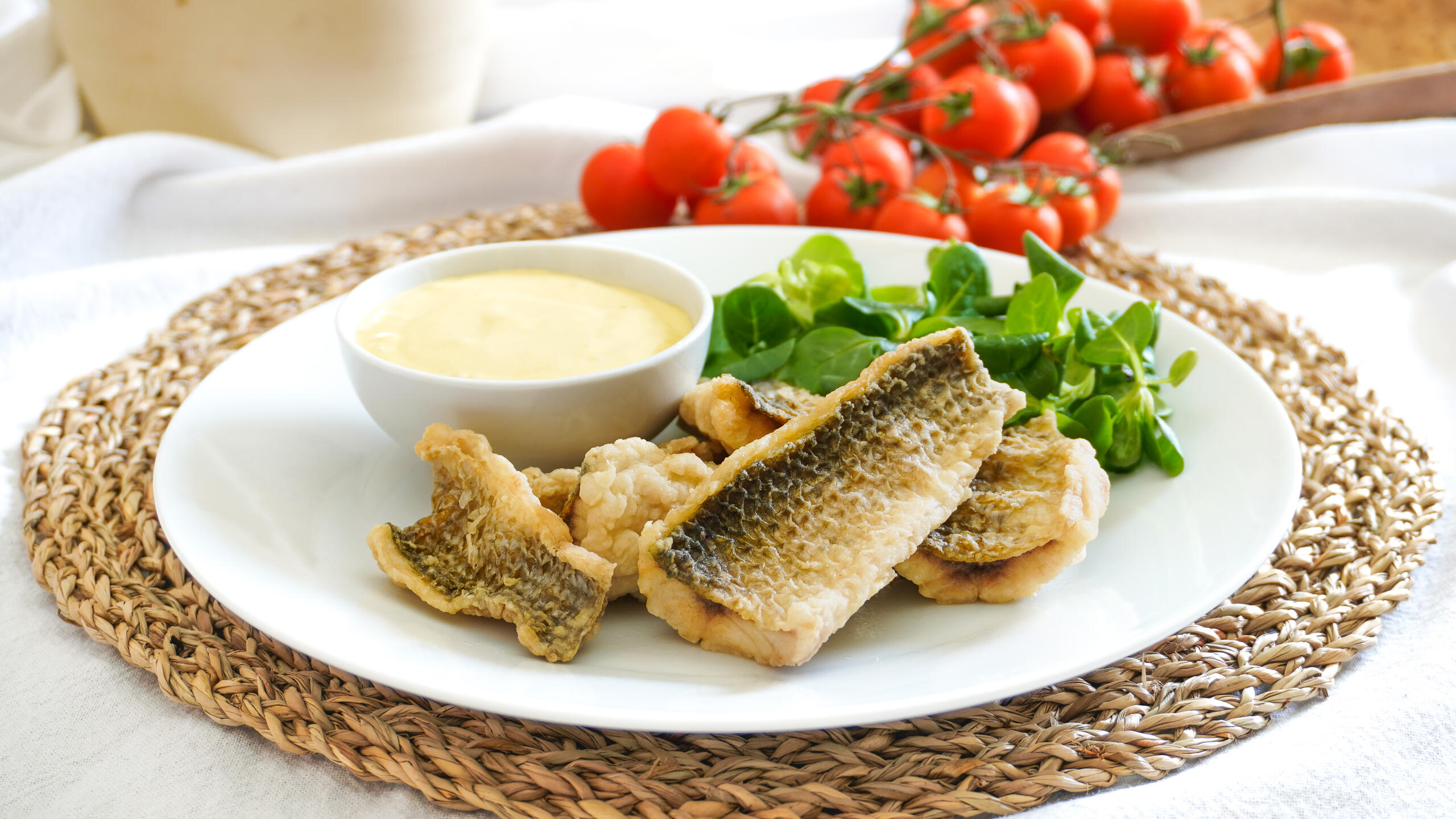 Cefalo fritto con maionese alla soia