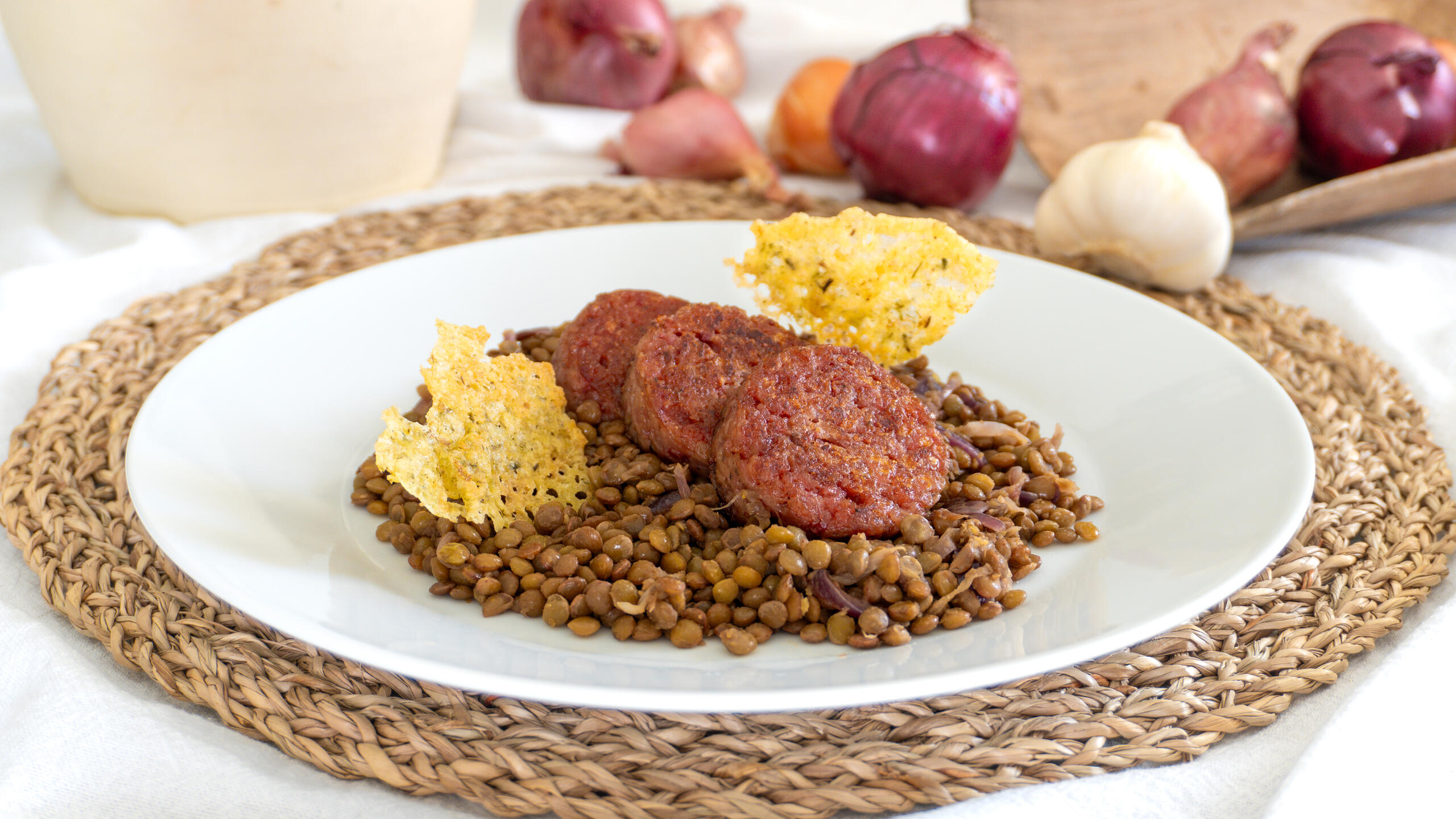 Cotechino alla piastra con lenticchie