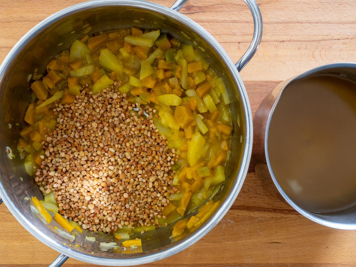 Fregola con zucca e patate - passo 4
