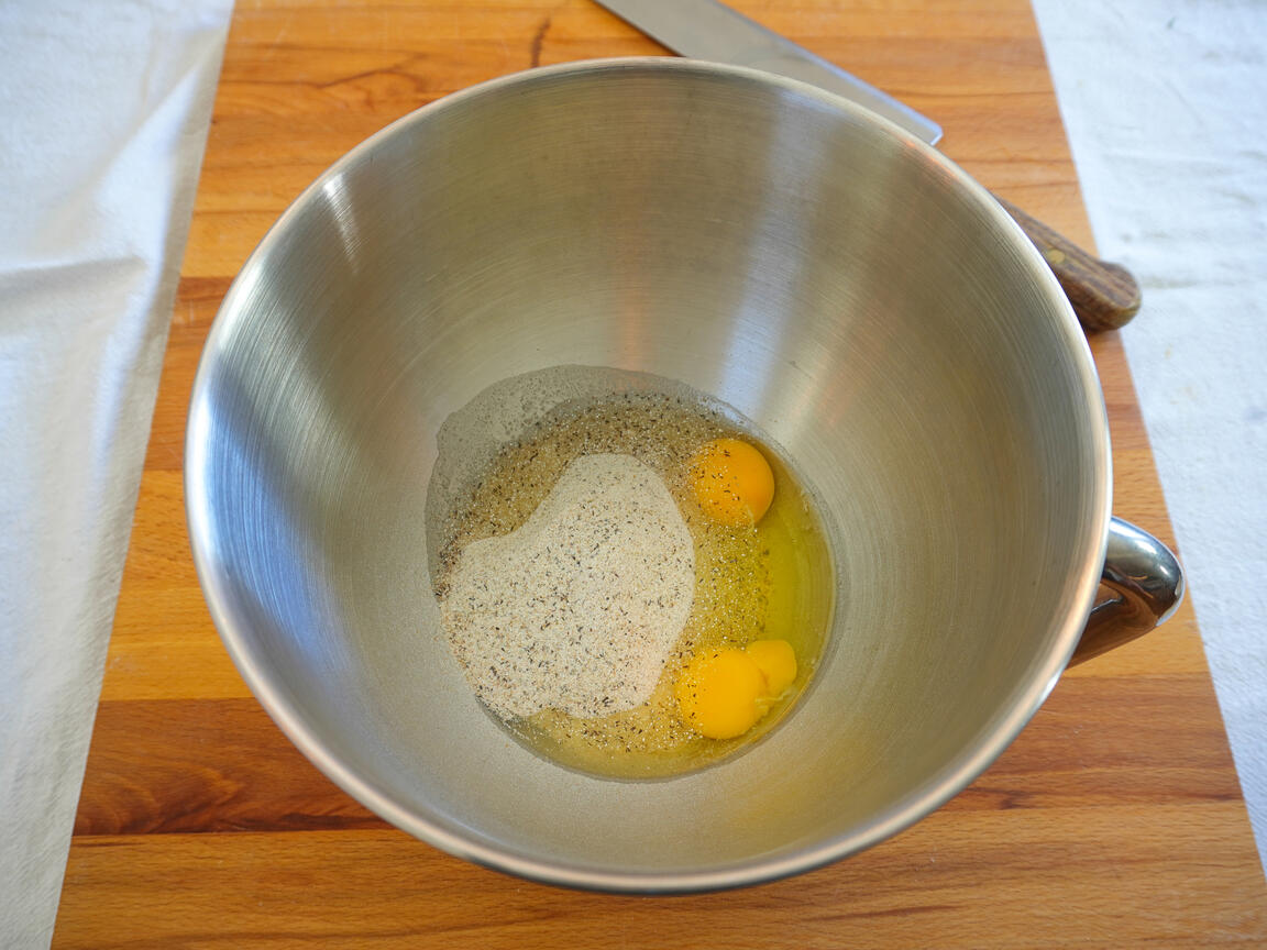Pappardelle di grano saraceno con fonduta di Asiago e noci - passo 1