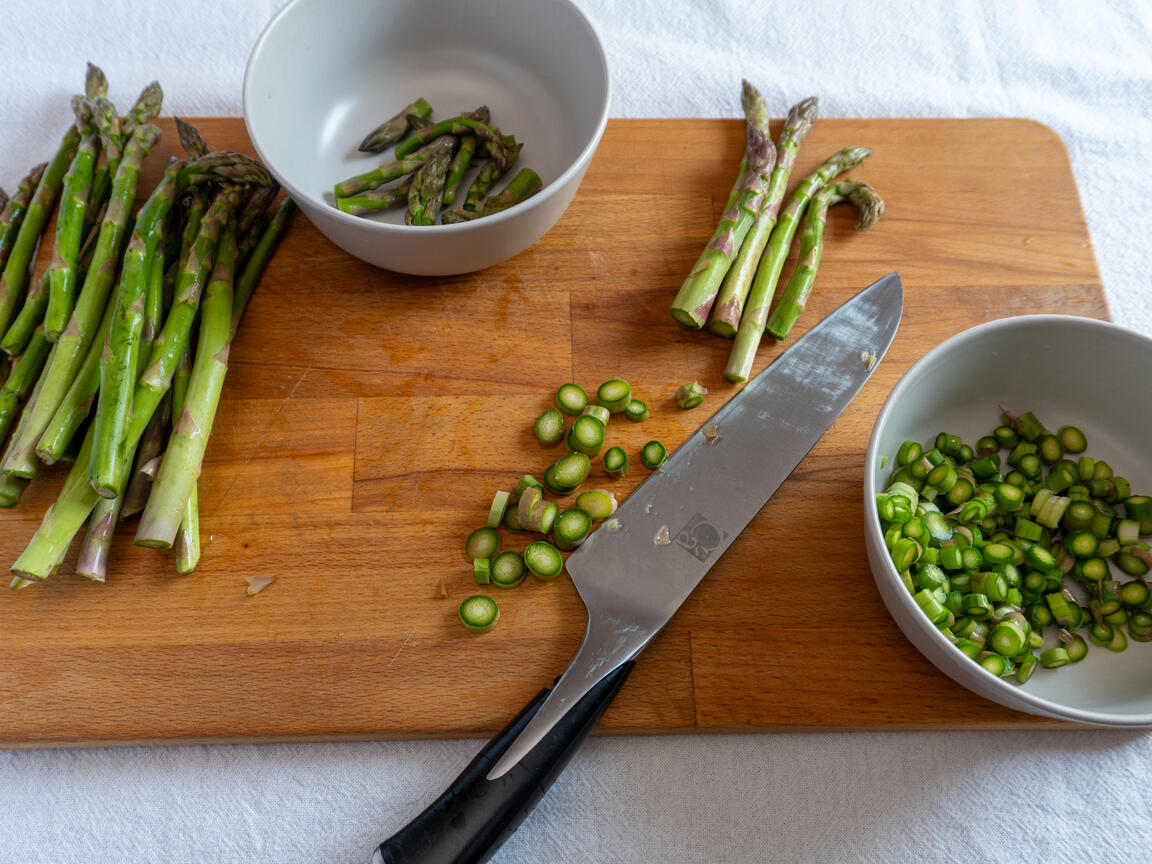 Pasta asparagi e prosciutto - passo 1