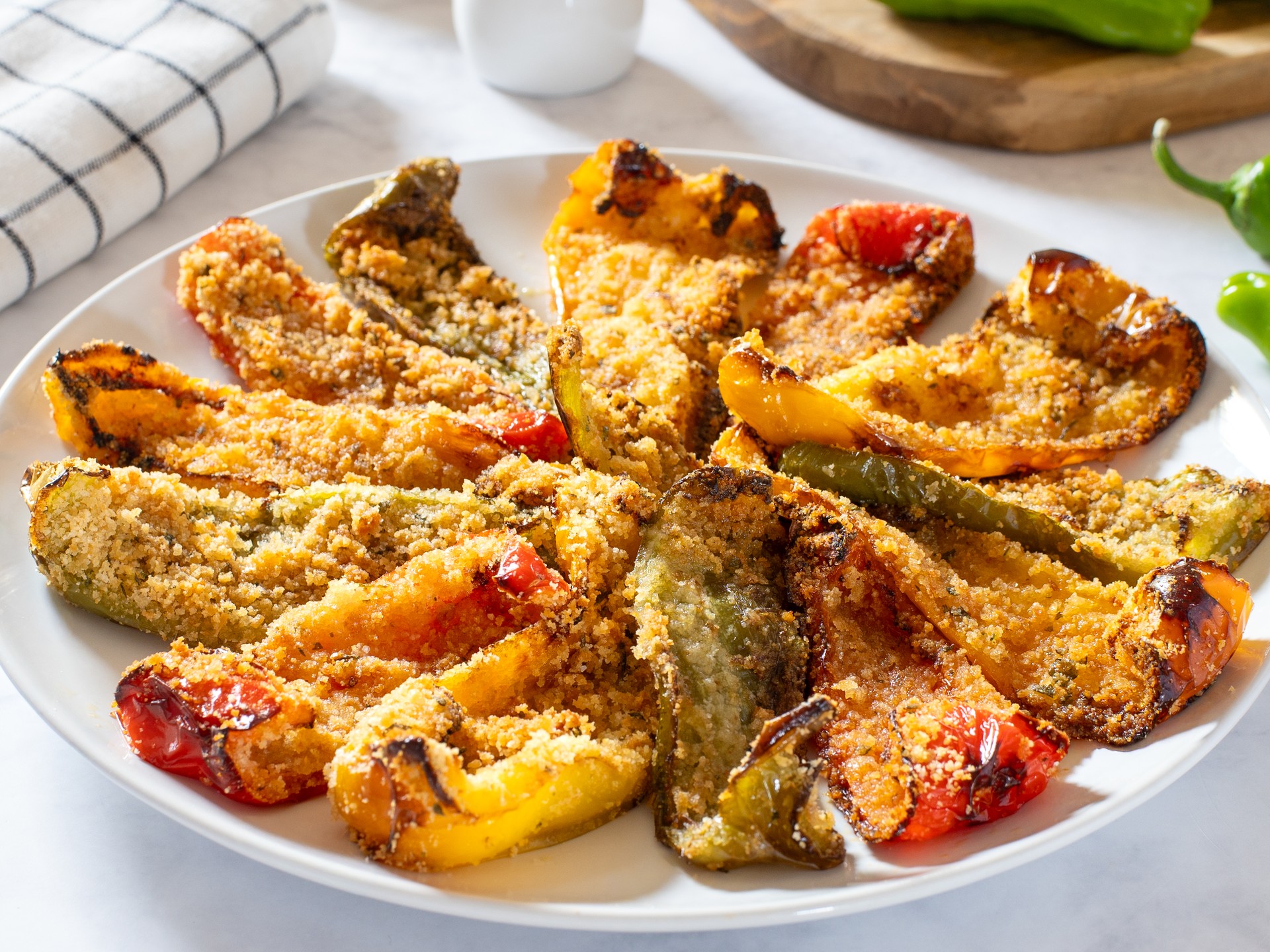 Peperoni gratinati in friggitrice ad aria