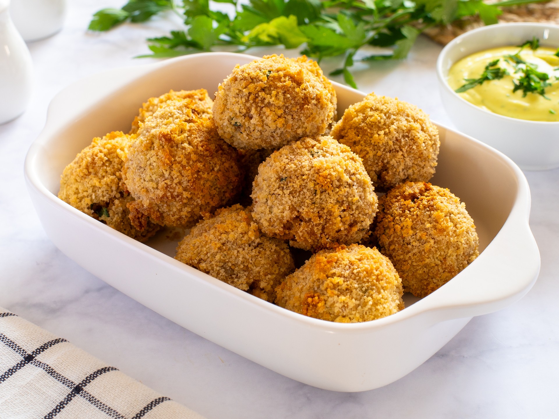 Polpette di ceci in friggitrice ad aria