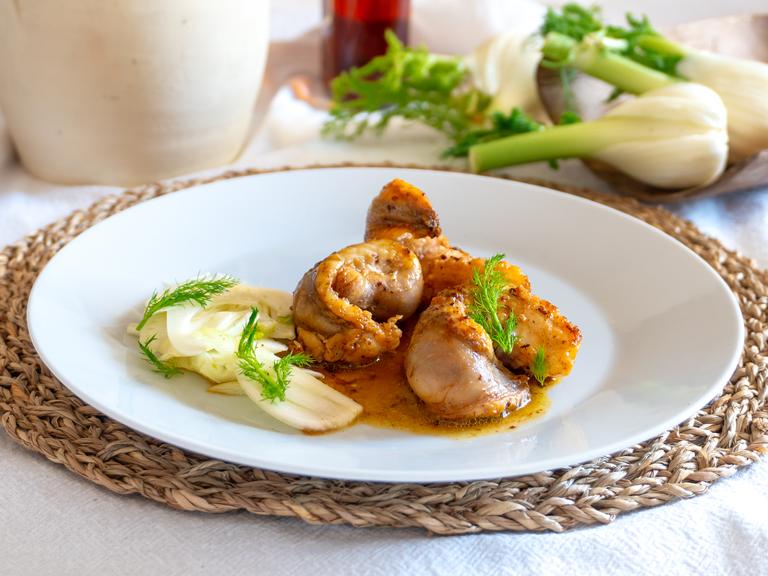 Rana pescatrice al brandy
