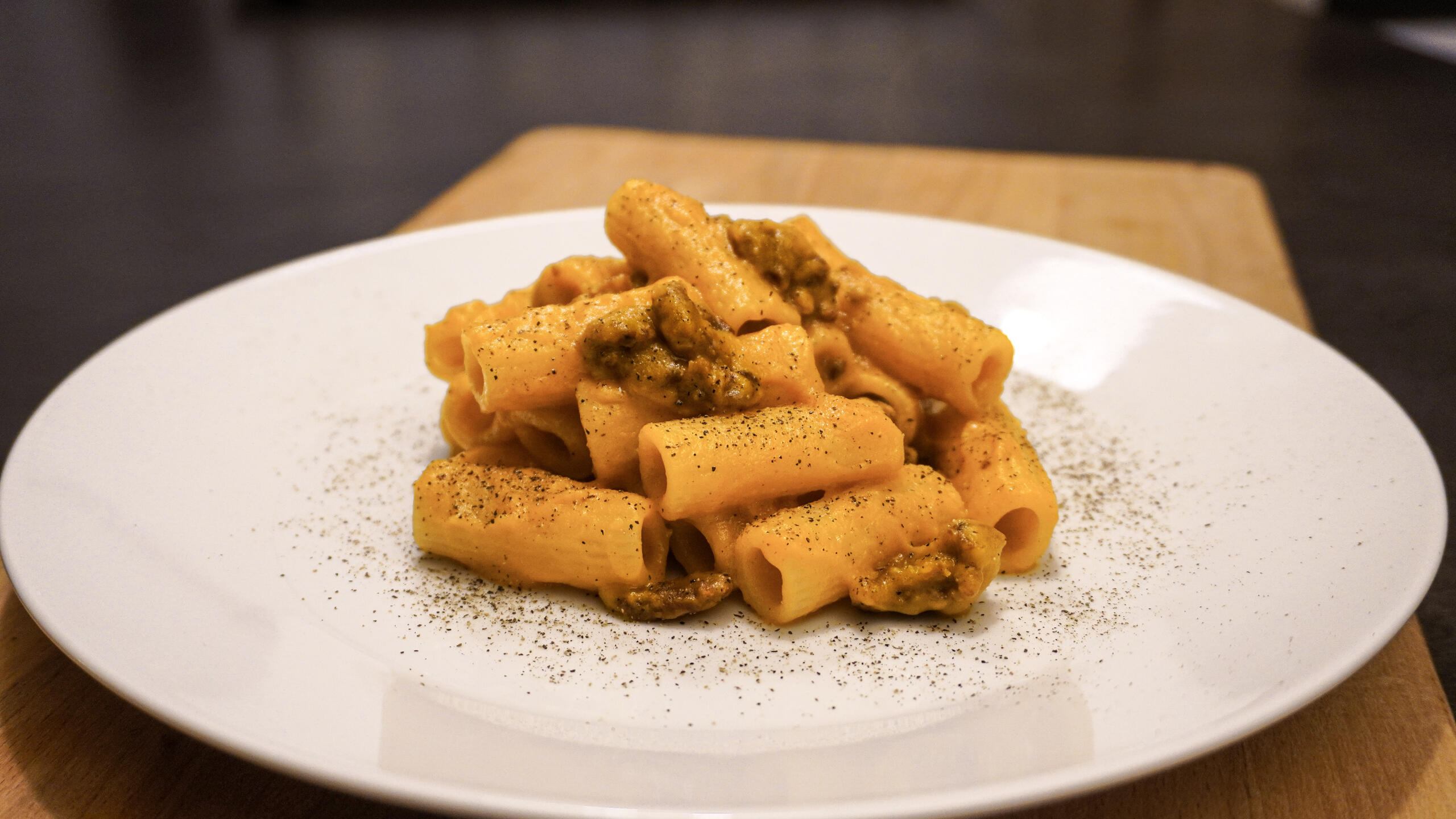 Rigatoni zucca e salsiccia