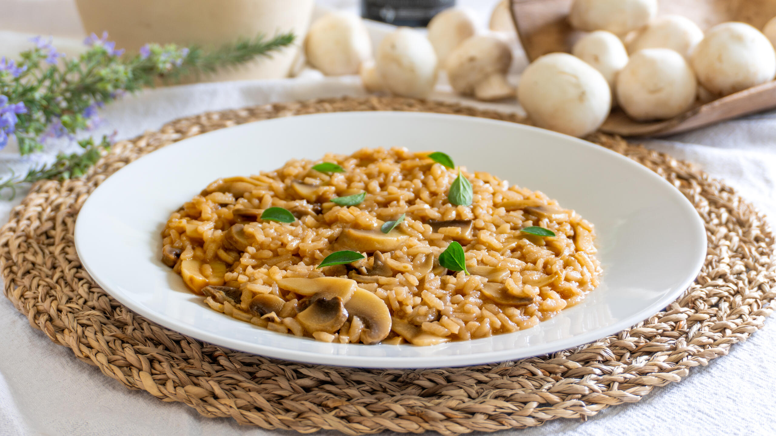 Risotto al liquore porto e funghi
