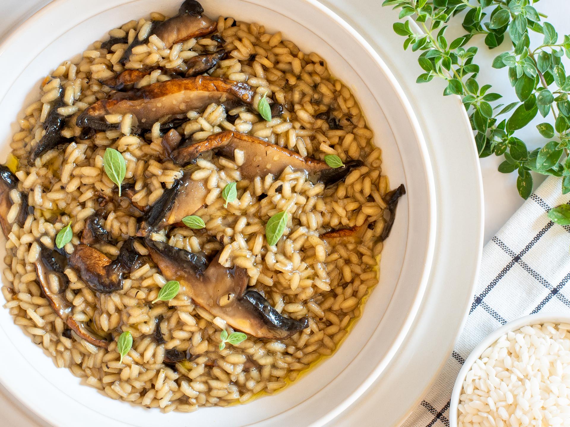 Risotto al liquore porto e funghi
