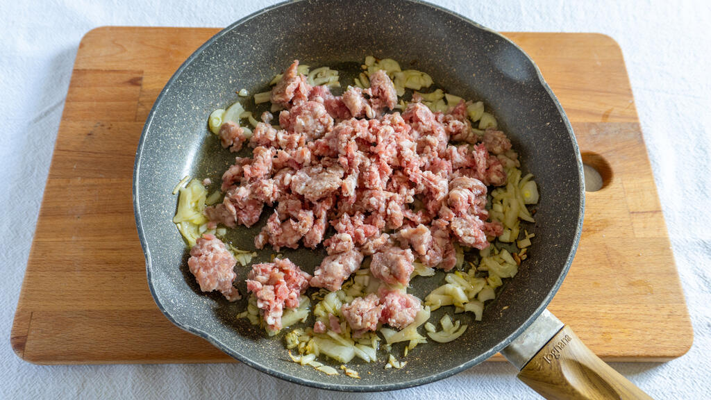 Risotto alla salsiccia - passo 3
