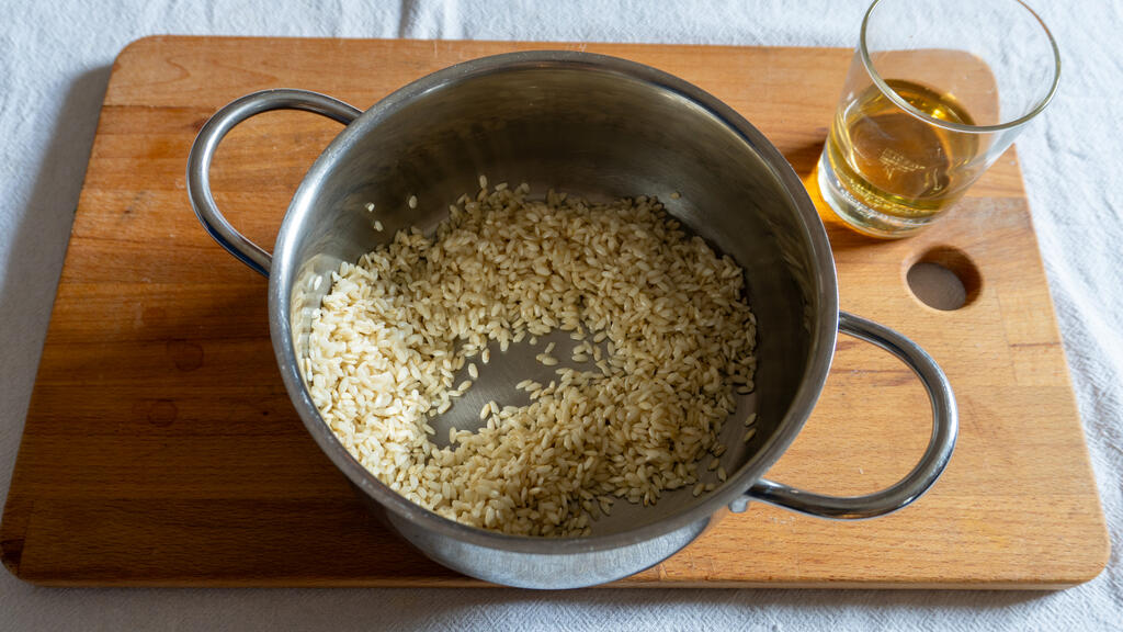 Risotto con zucca speck e taleggio - passo 4