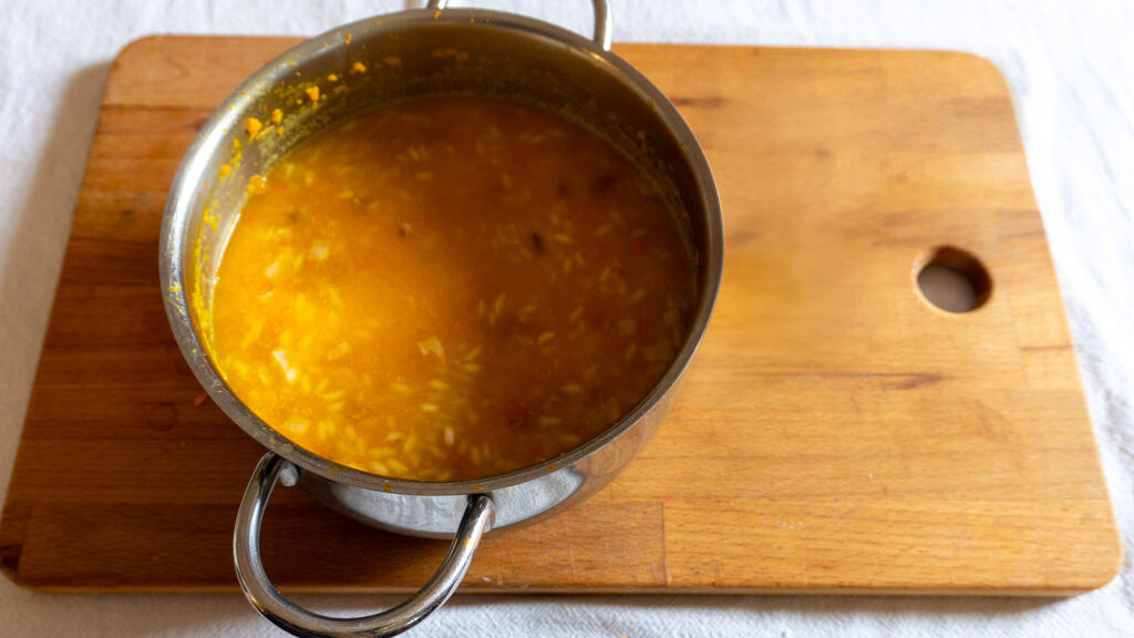 Risotto con zucca speck e taleggio - passo 6