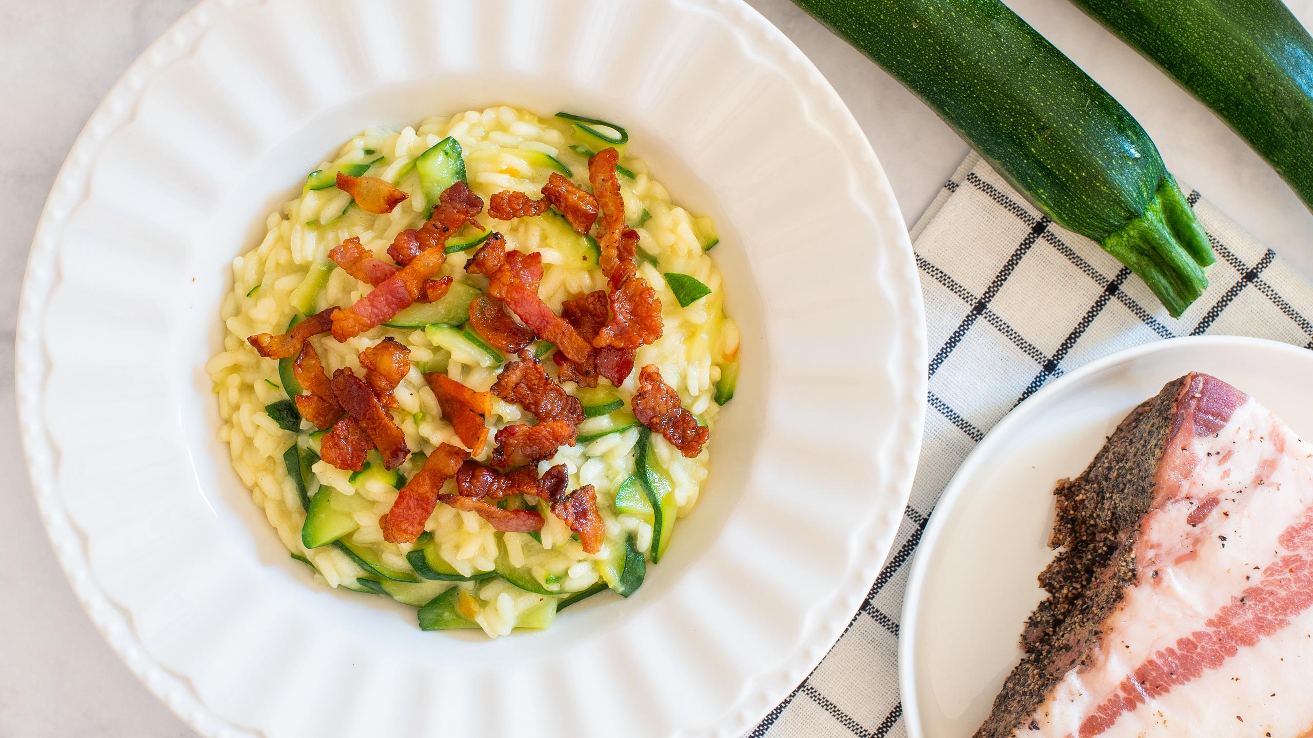 Risotto guanciale e zucchine