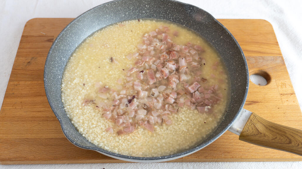 Risotto radicchio e speck - passo 5