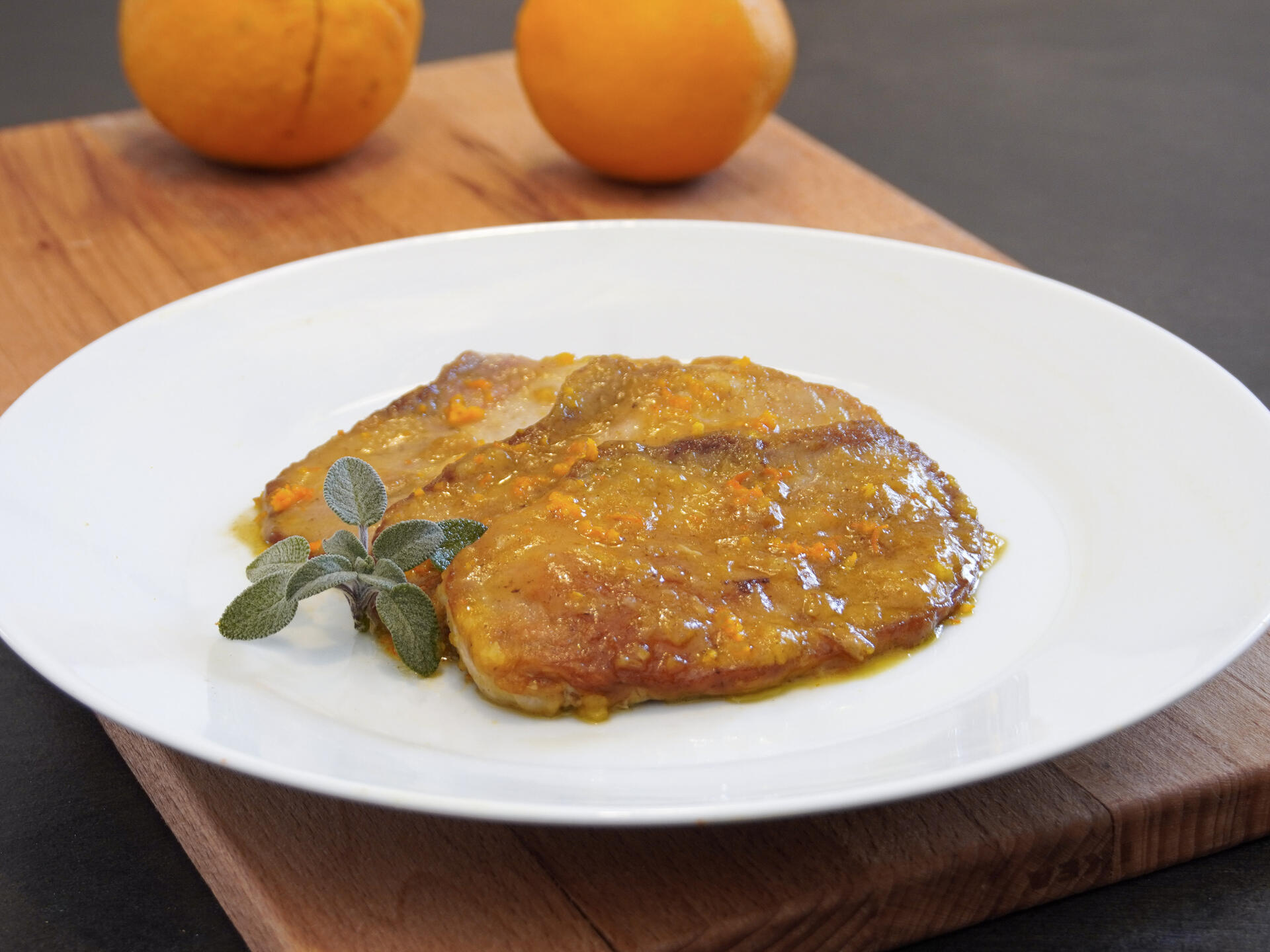 Scaloppine di maiale all'arancia