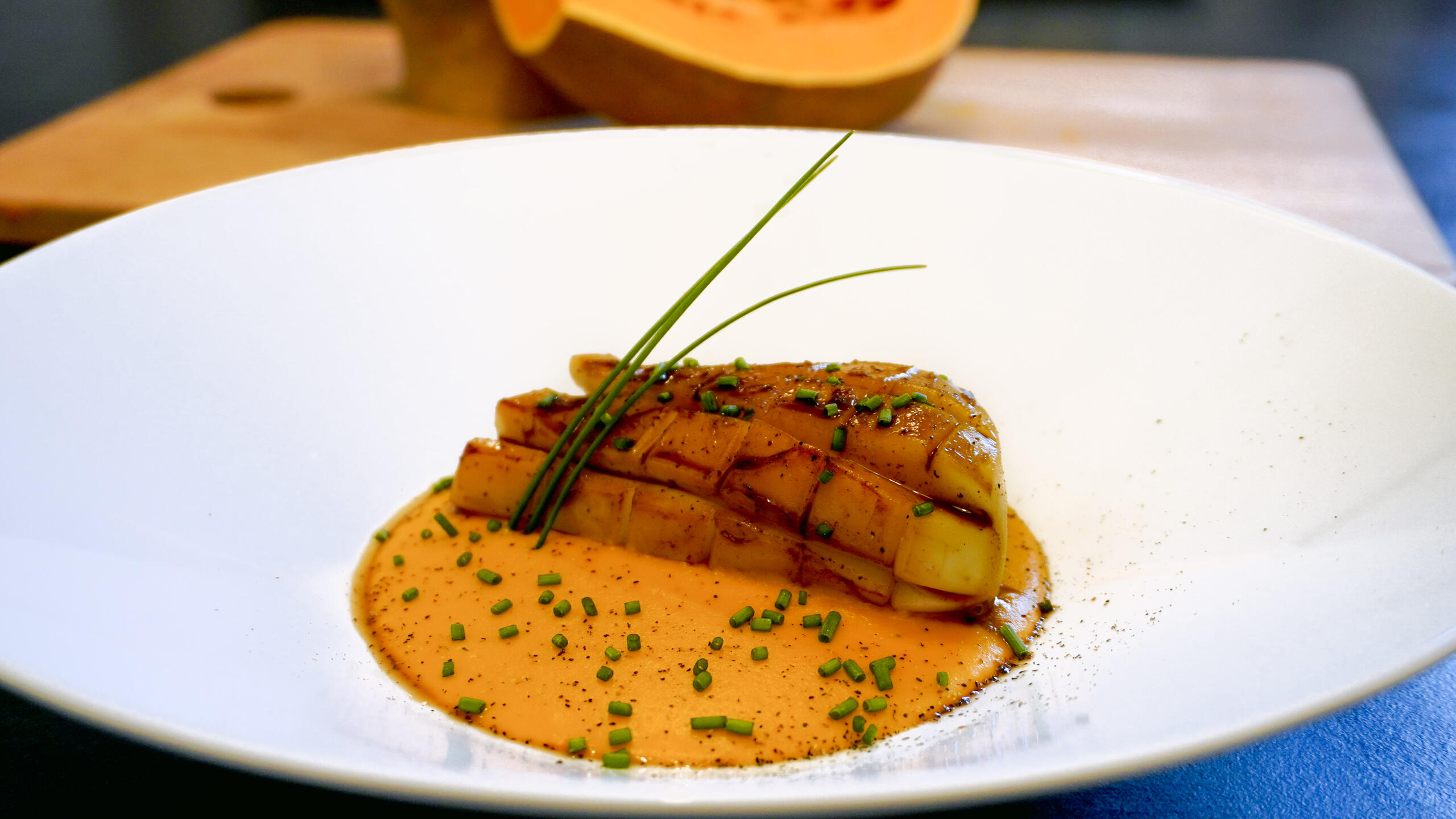 Seppia con crema di zucca