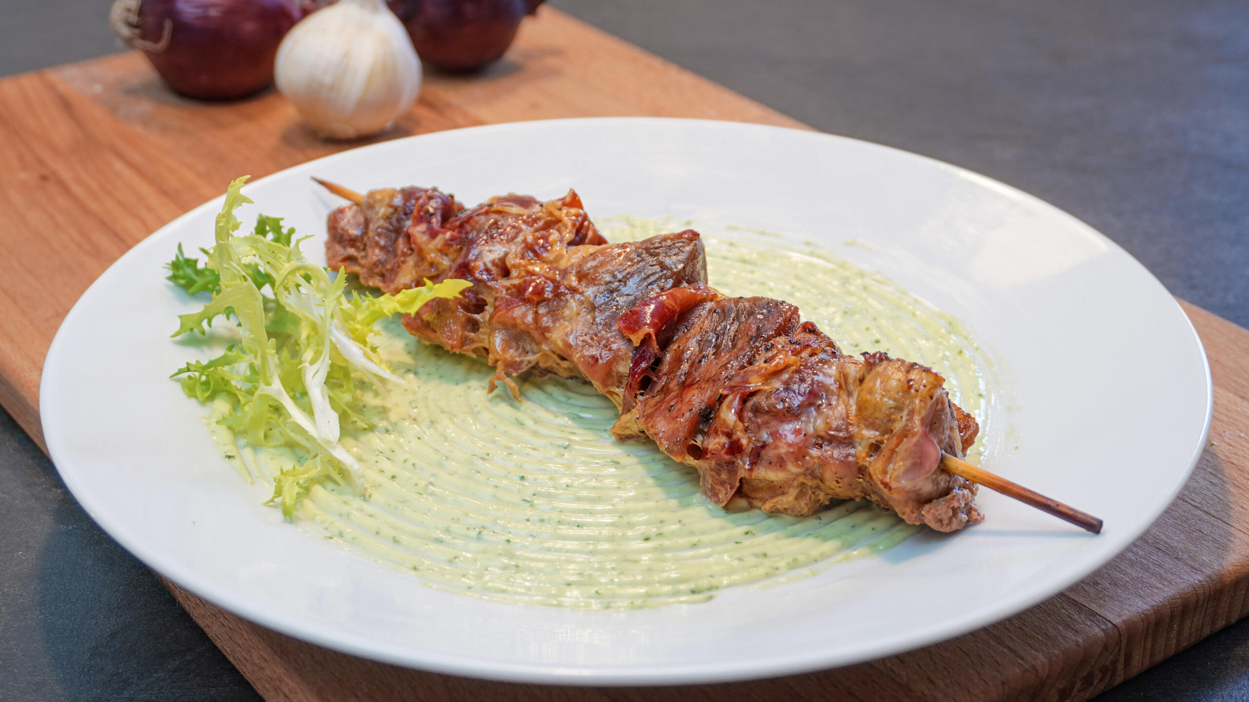 Spiedino di maiale al cartoccio