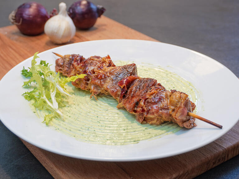 Spiedino di maiale al cartoccio