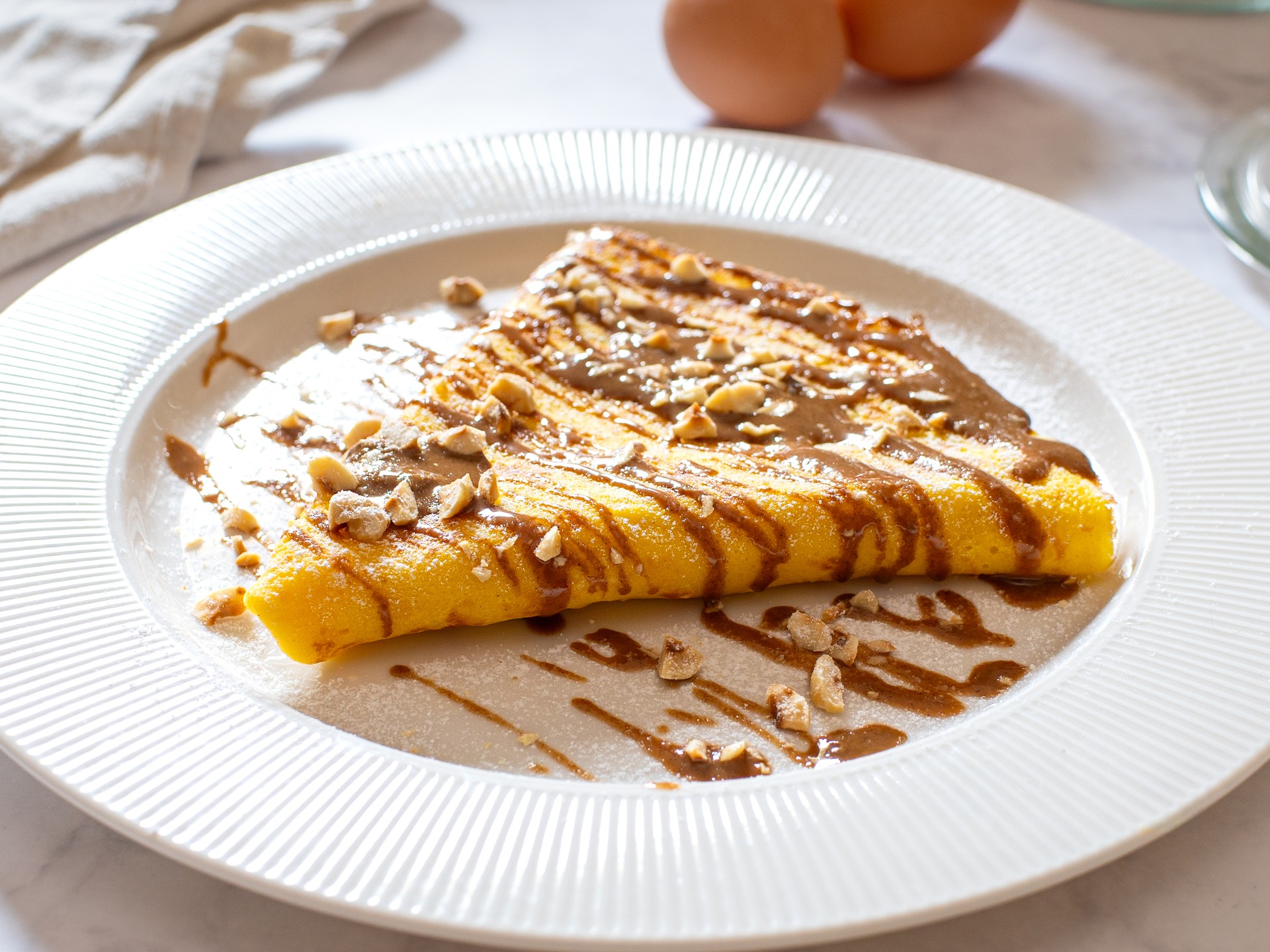 Crêpes med hasselnötskräm