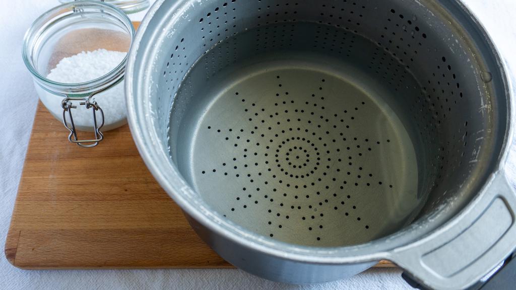 Pasta med spargelkräm och valnötter - steg 7