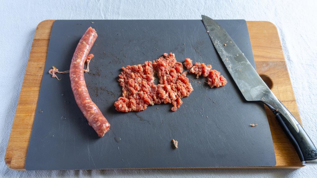 Pasta med svamp och korv