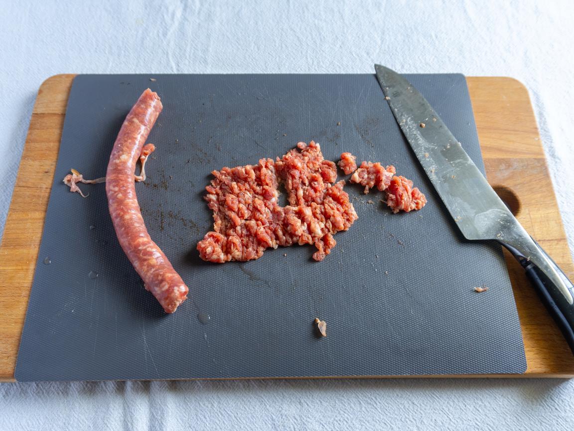 Pasta med svamp och korv - steg 2