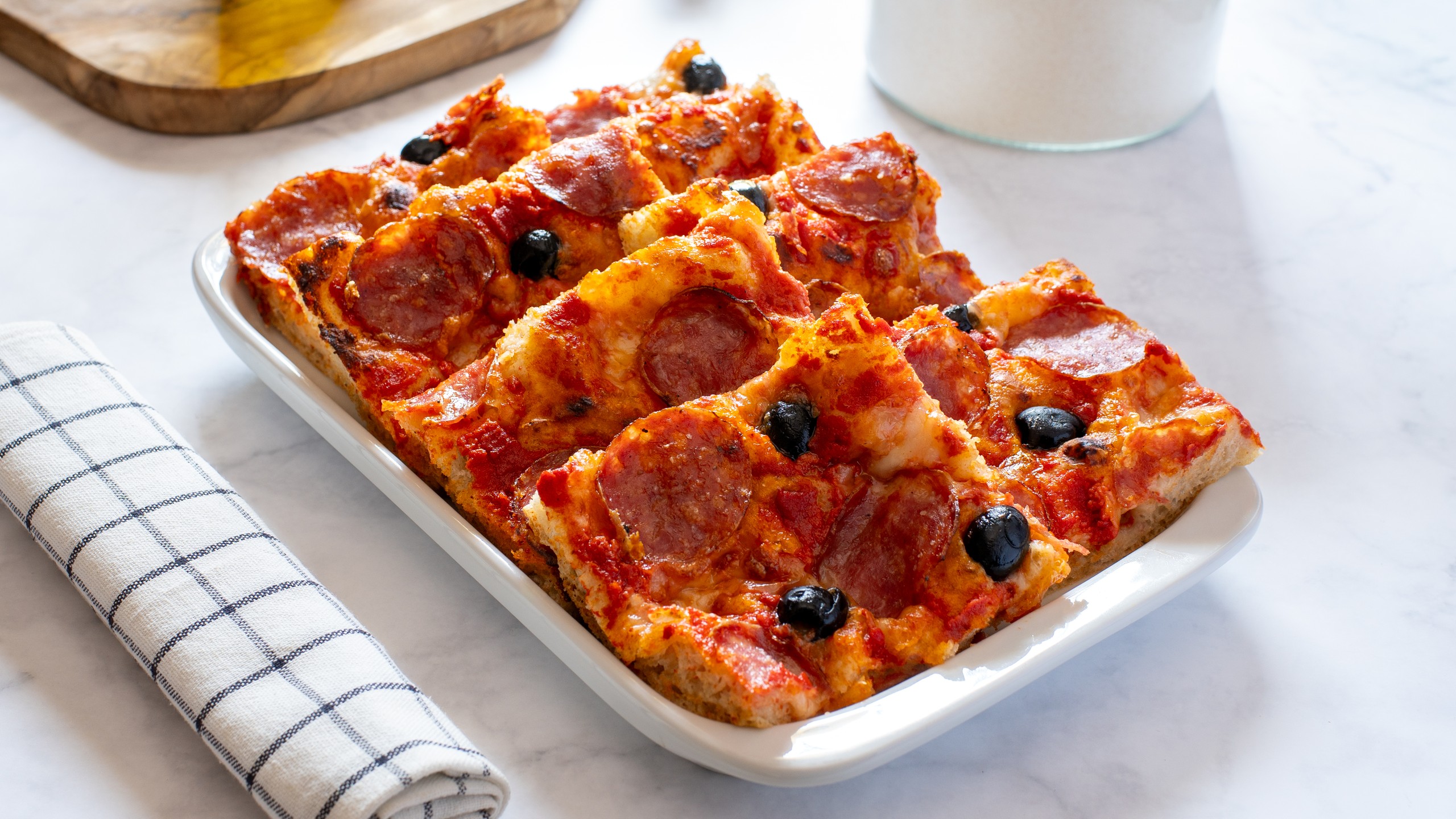 Pizza i långpanna