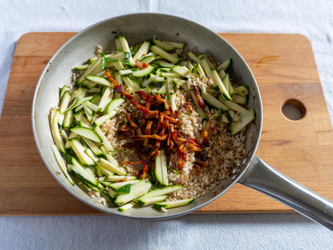Risotto med guanciale och zucchini - steg 6