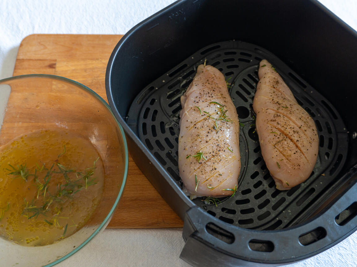 Skivad kyckling i airfryer - steg 4